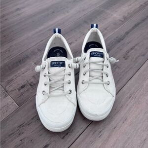 Sperry Off-White Canvas Low-Top Lace Sneakers